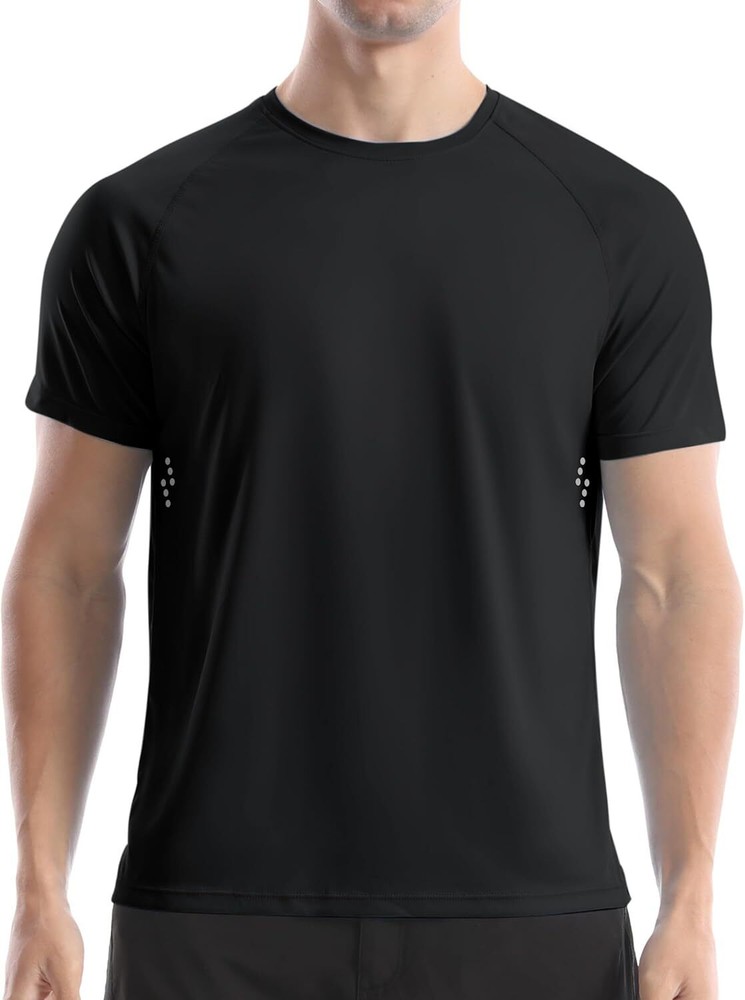 Men's UPF 50+ Quick Dry Rash Guard Short Sleeve Swim Shirt for Surfing Fishing