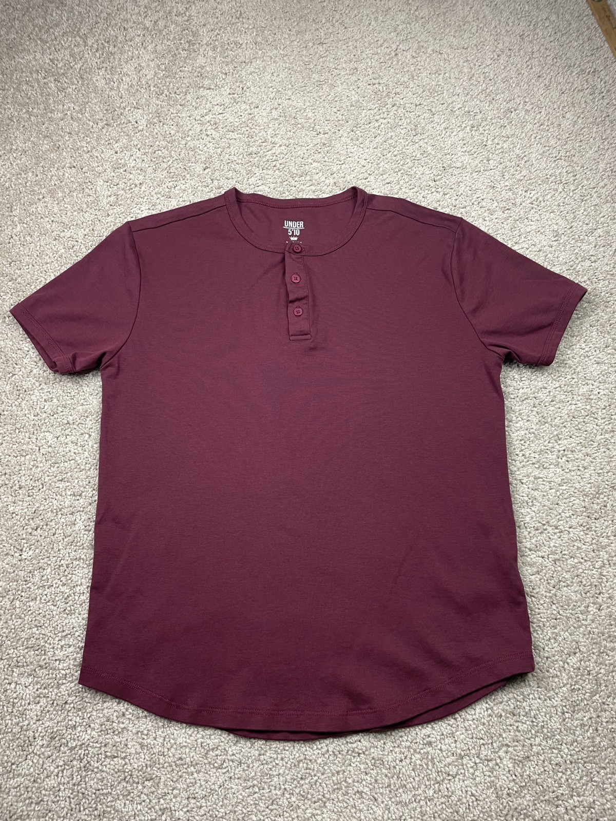 Under 510 Shirt Mens Medium burgundy Dad Tee Performance Preppy Stretch Travel