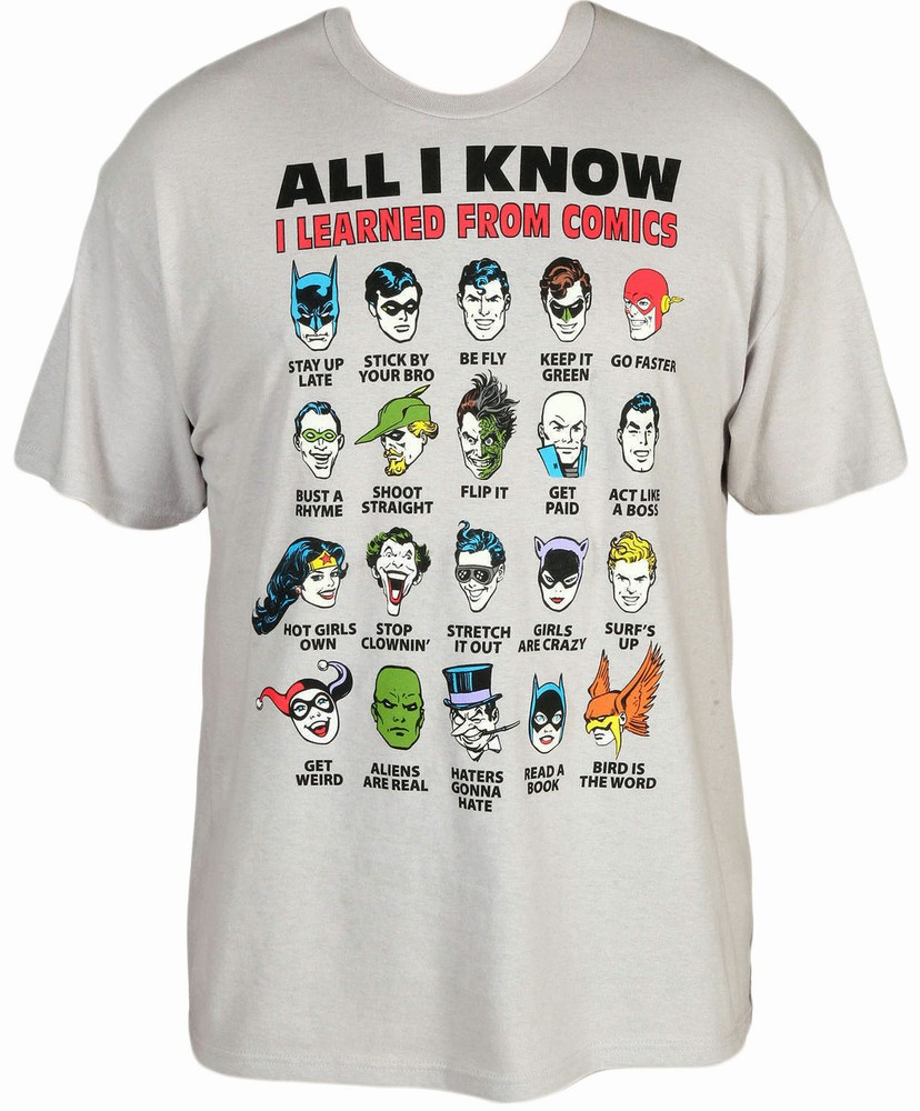 DC Comics All I Know I Learned From Comics Adult T-Shirt – DC Comics, Movie, Su