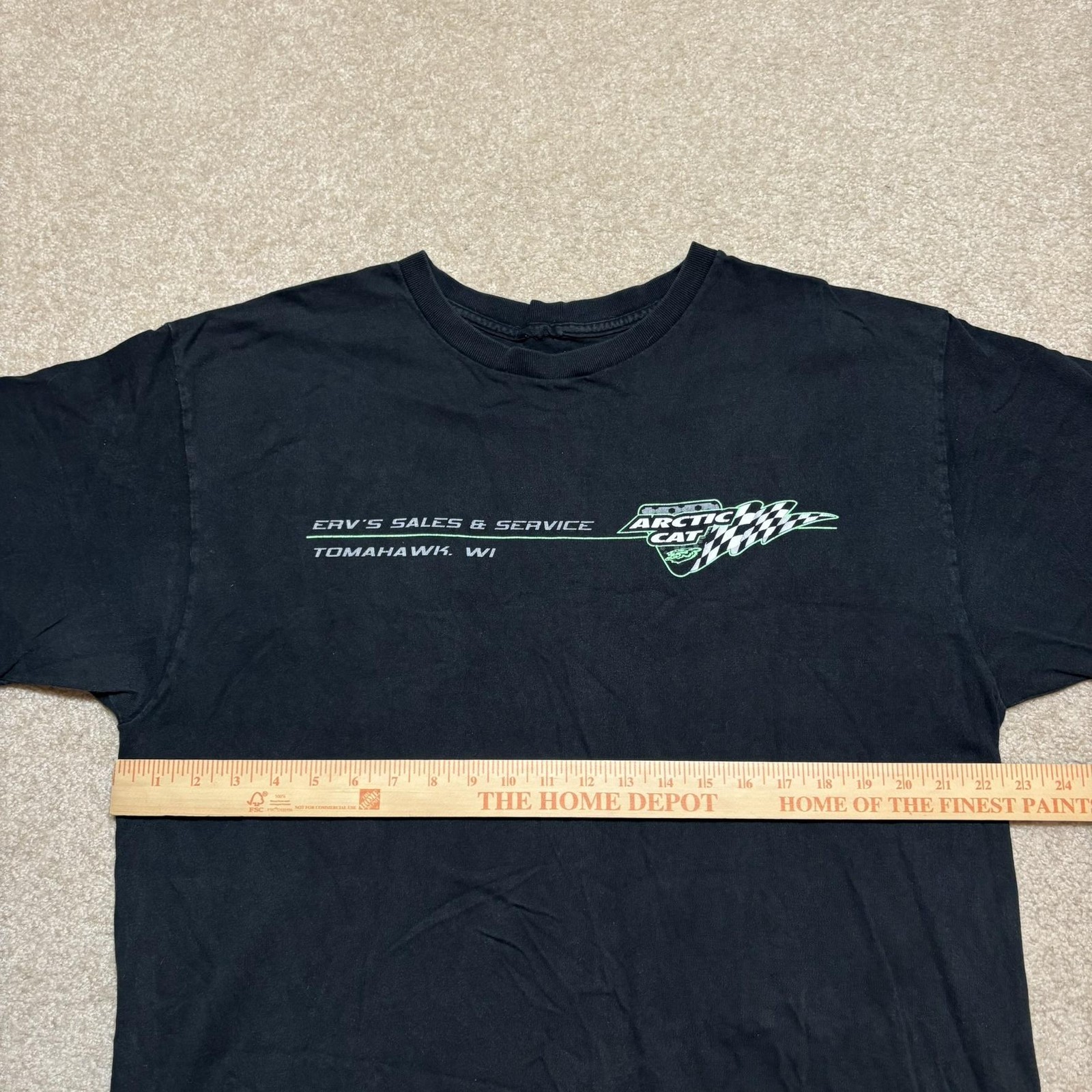 Vtg Arctic Cat Shirt Mens Large Black Snowmobile Racing Graphic Tee Tomahawk 90s gallery