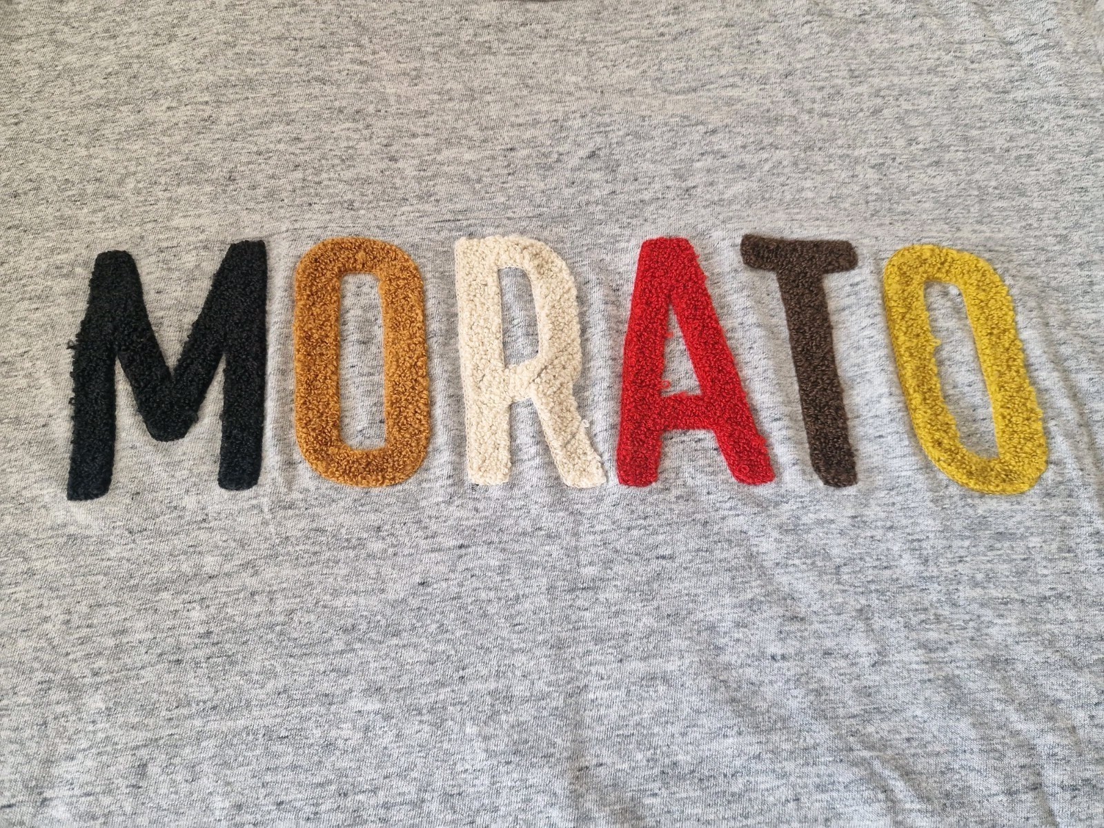 Antony Morato Men's Grey Marl T-Shirt XL Multicoloured Chenille Embroidered gallery