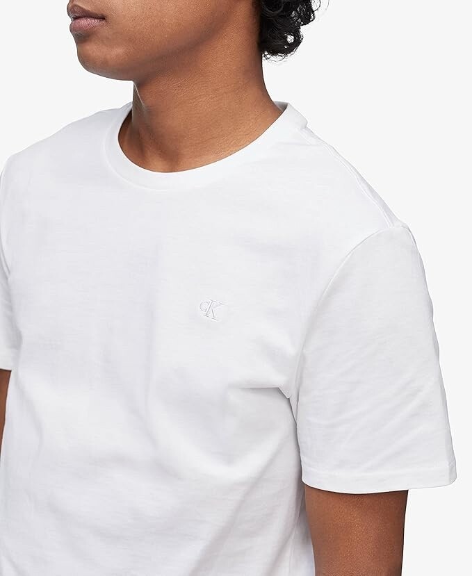 Calvin Klein Men's Smooth Cotton Solid Crewneck T-Shirt, WHITE SIZE XXL NO-TAG gallery