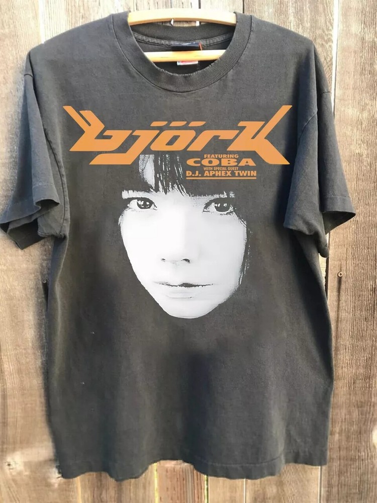 Bjork Graphic 90s Retro Classic Style Charcoal Color Unisex Tshirt Reprint S-5XL