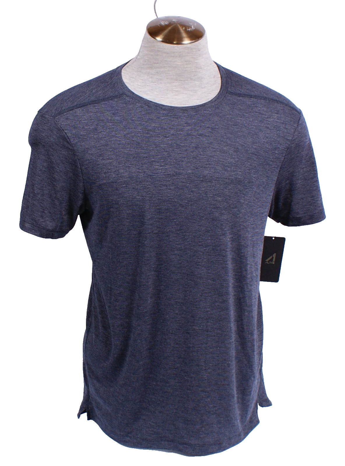 Alive Men’s L Black Heather Short Sleeve Quick Dry Athletic Shirt Wicking