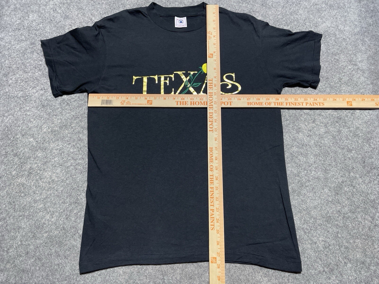 Yellow Rose of TEXAS Black Single Stitch VINTAGE USA Made Shirt Medium Embroider gallery