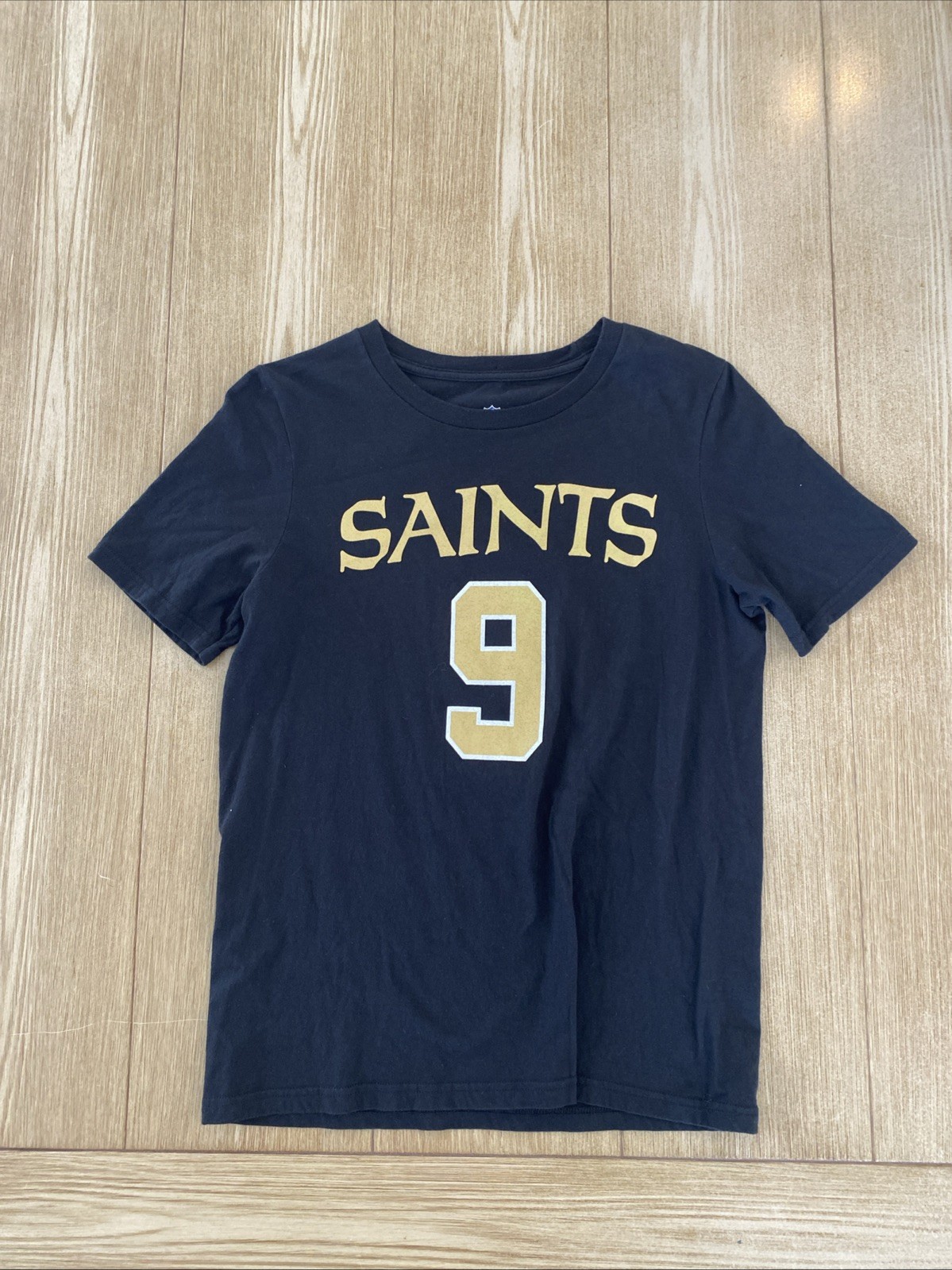 New Orleans Saints Shirt Womens NFL Brees #9 Black T-Shirt Large 14/16 NFL
