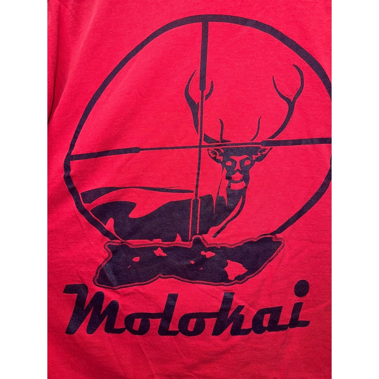 Vintage Molokai Shirt Hunting Sniper Scope Hawaii Red Islands Graphic Tee VTG XL gallery