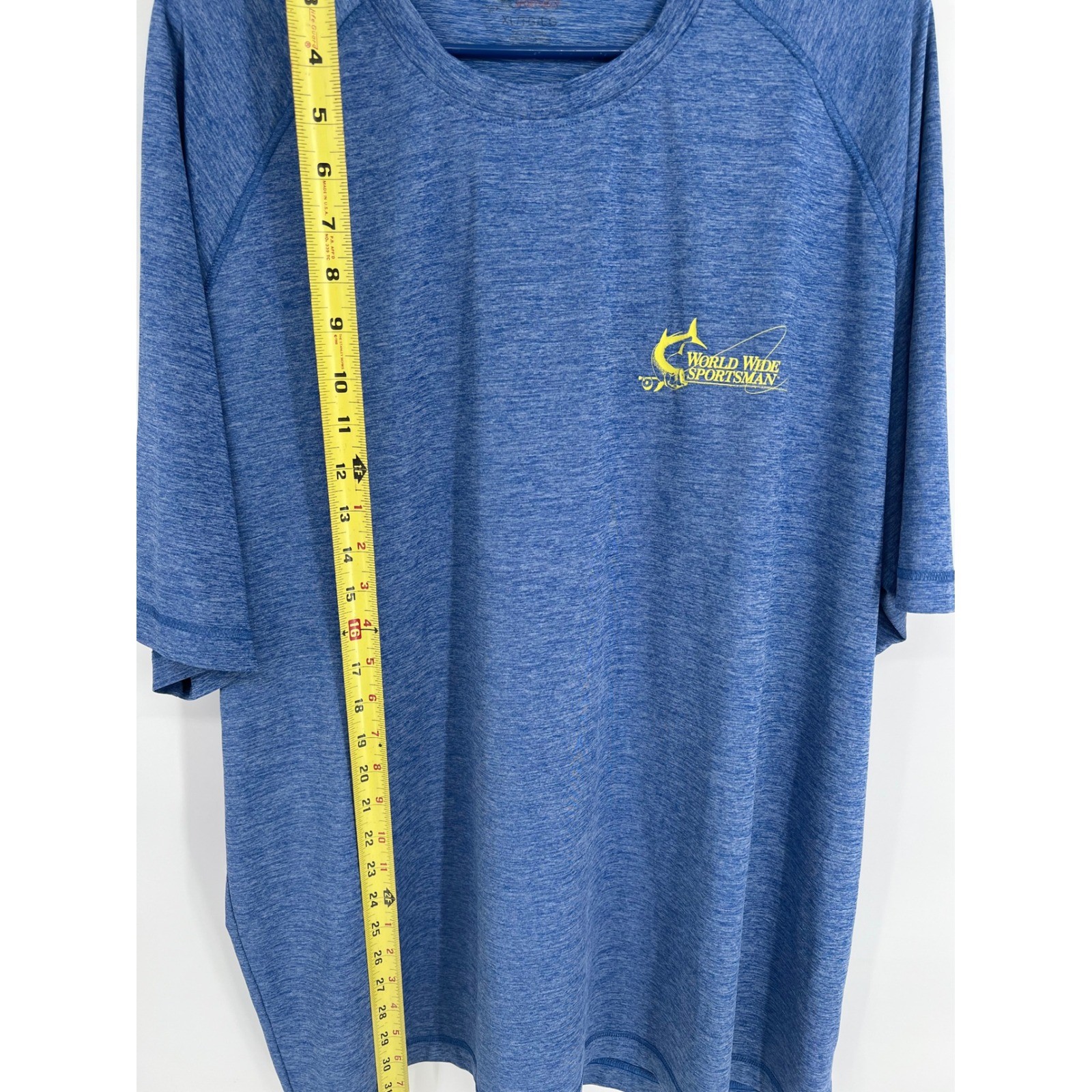 World Wide Sportsman Mens XL Blue Heathered Fishing Graphic T-Shirt Short Sleeve gallery