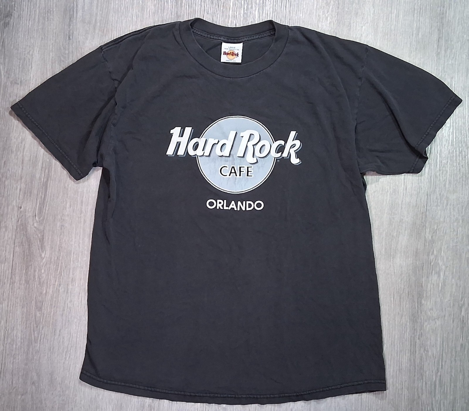 VINTAGE 90s HARD ROCK CAFE Orlando Black T-Shirt, Size Large USA 1999/Y2K gallery