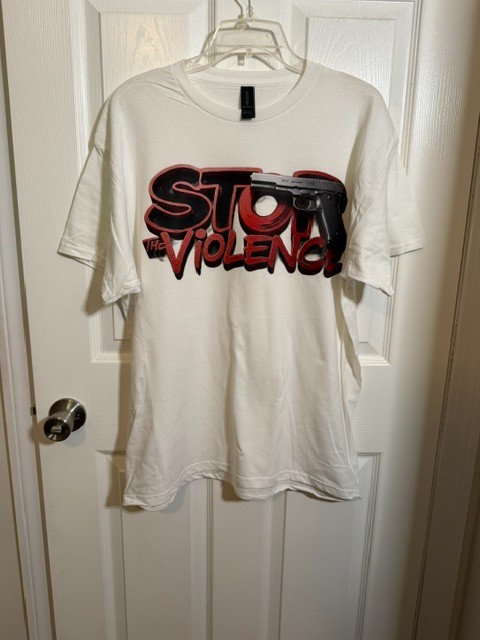 Stop The Violence Graphic T-Shirt Mens Large White Streetwear Tee New gallery
