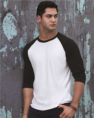 JERZEES 560R Premium Blend Ringspun Three-Quarter Sleeve Raglan Baseball T-Shirt