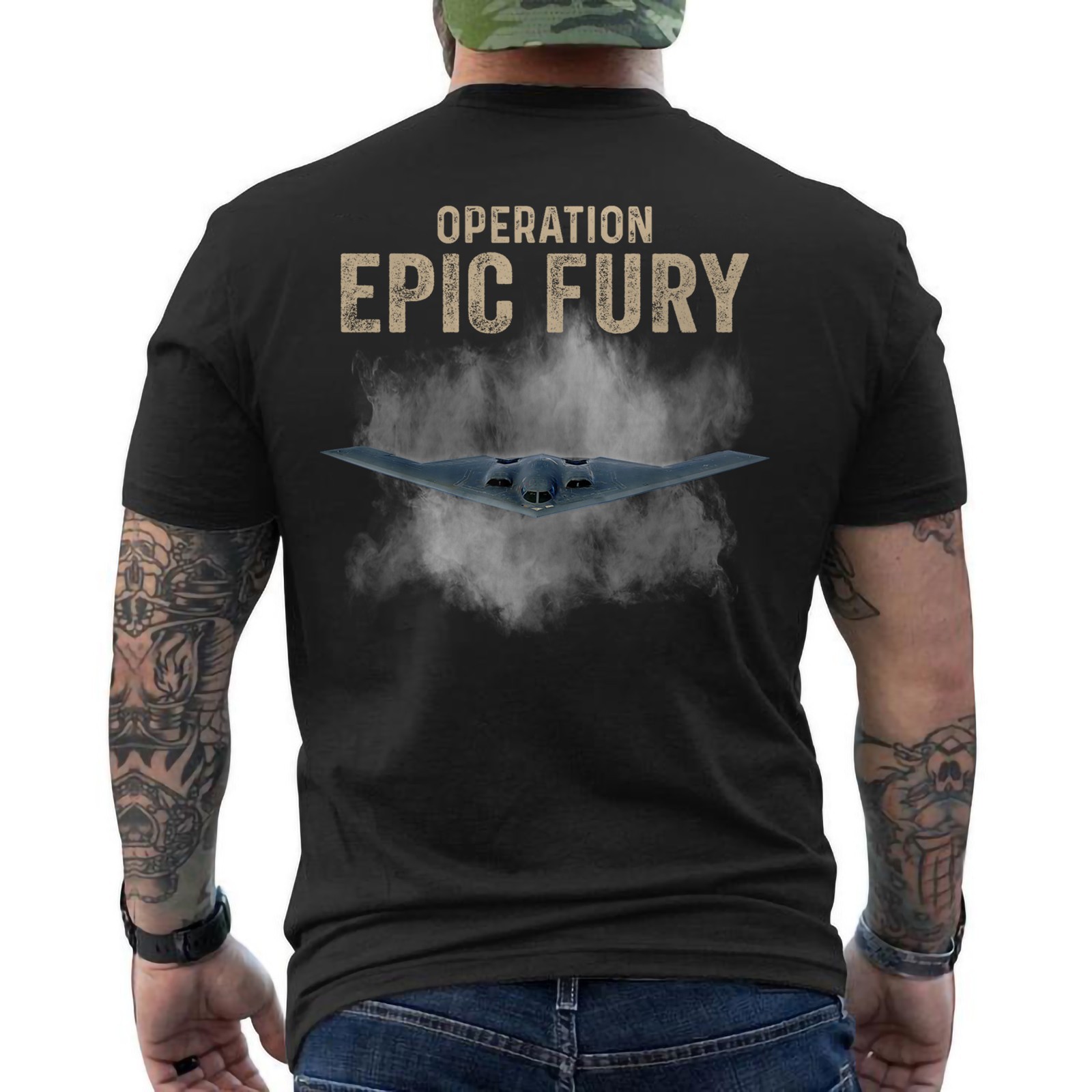 Operation Epic Fury T-Shirt, Patriotic American Flag Vintage ON BACK gallery