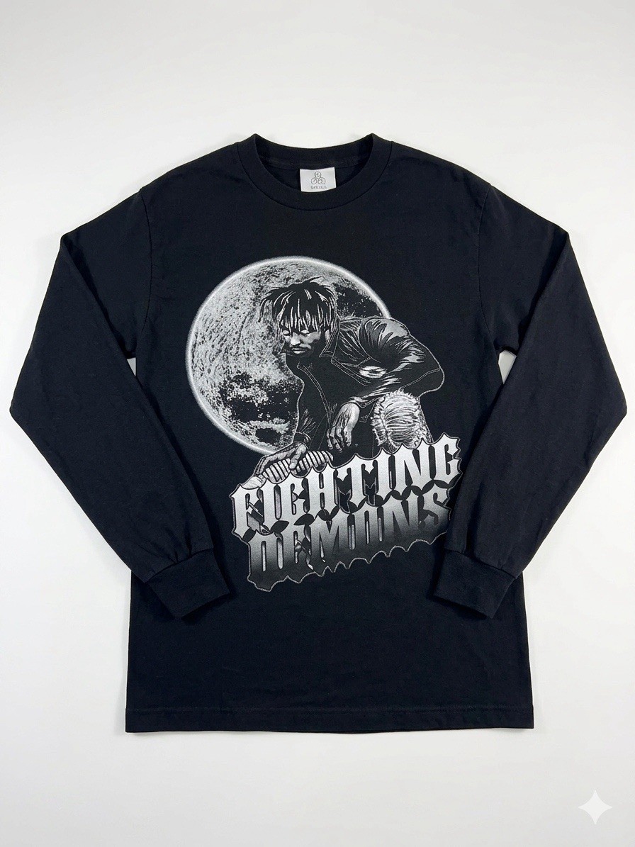 Juice WRLD 999 Fighting Demons Long Sleeve Shirt Black Size Small
