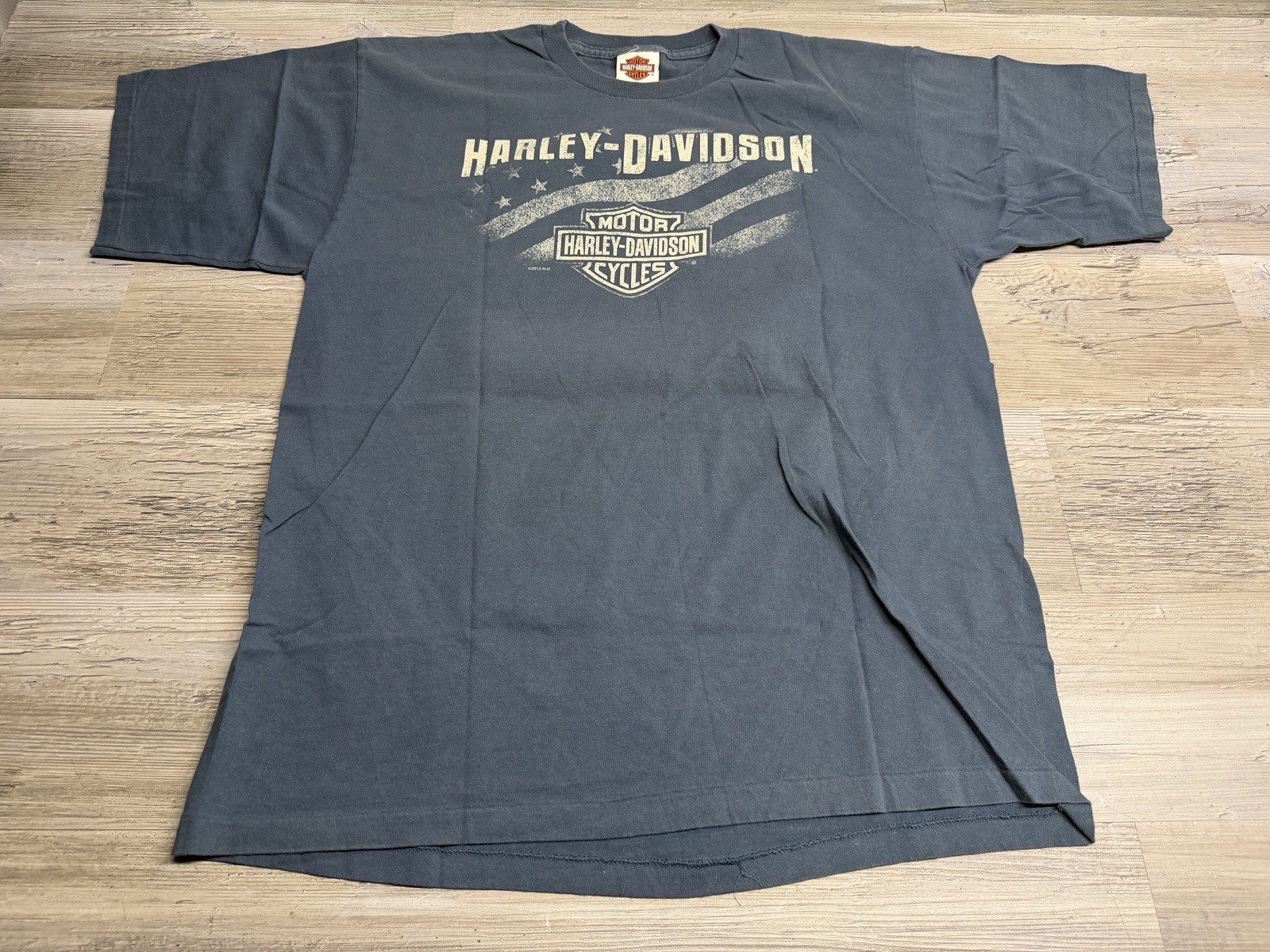 Harley Davidson Eagle T-Shirt Ft Myers Florida Double Sided American Flag XL
