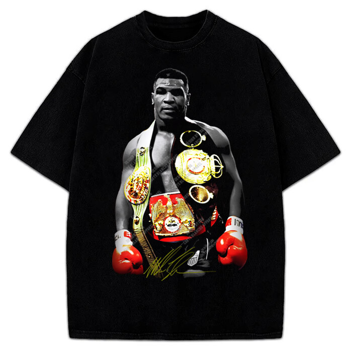 Mike Tyson Undisputed World Heavyweight Champion Belts Vintage Graphic T-Shirt gallery