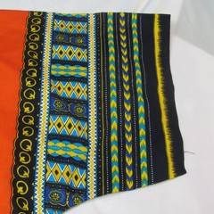 Mama & Baba Dashiki Shirt Orange African Print Cotton NWOT One Size