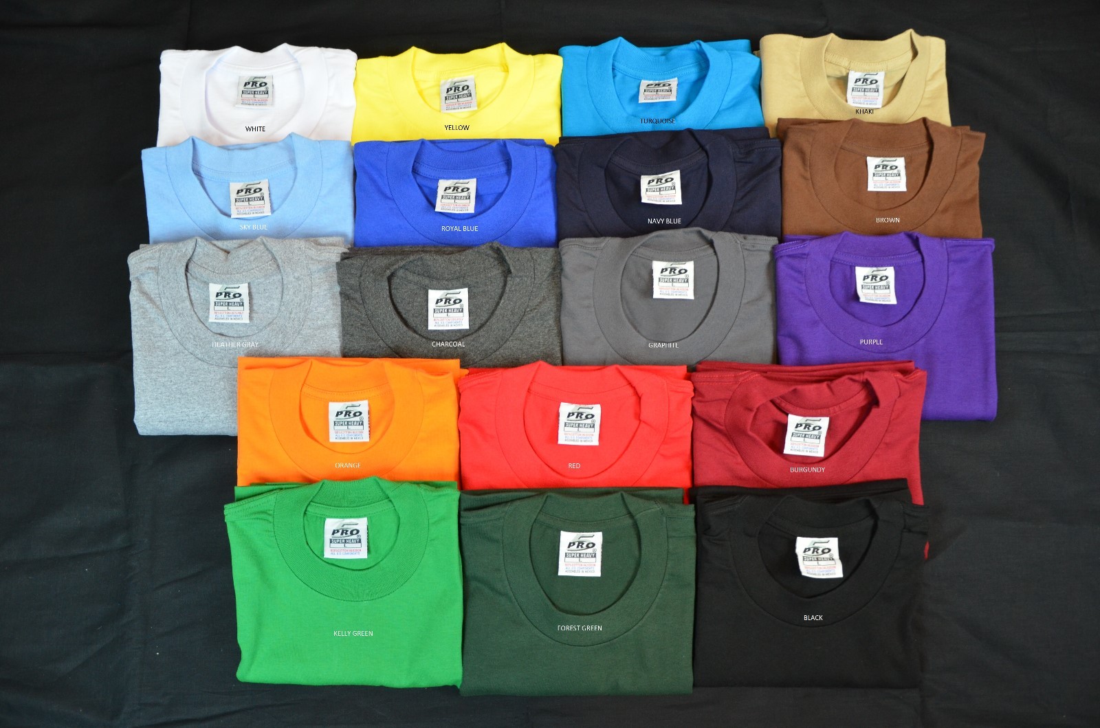 2 NEW PRO5 SUPER HEAVY WEIGHT T-SHIRT TEE PLAIN BLANK COLOR COTTON SMALL 2PC gallery