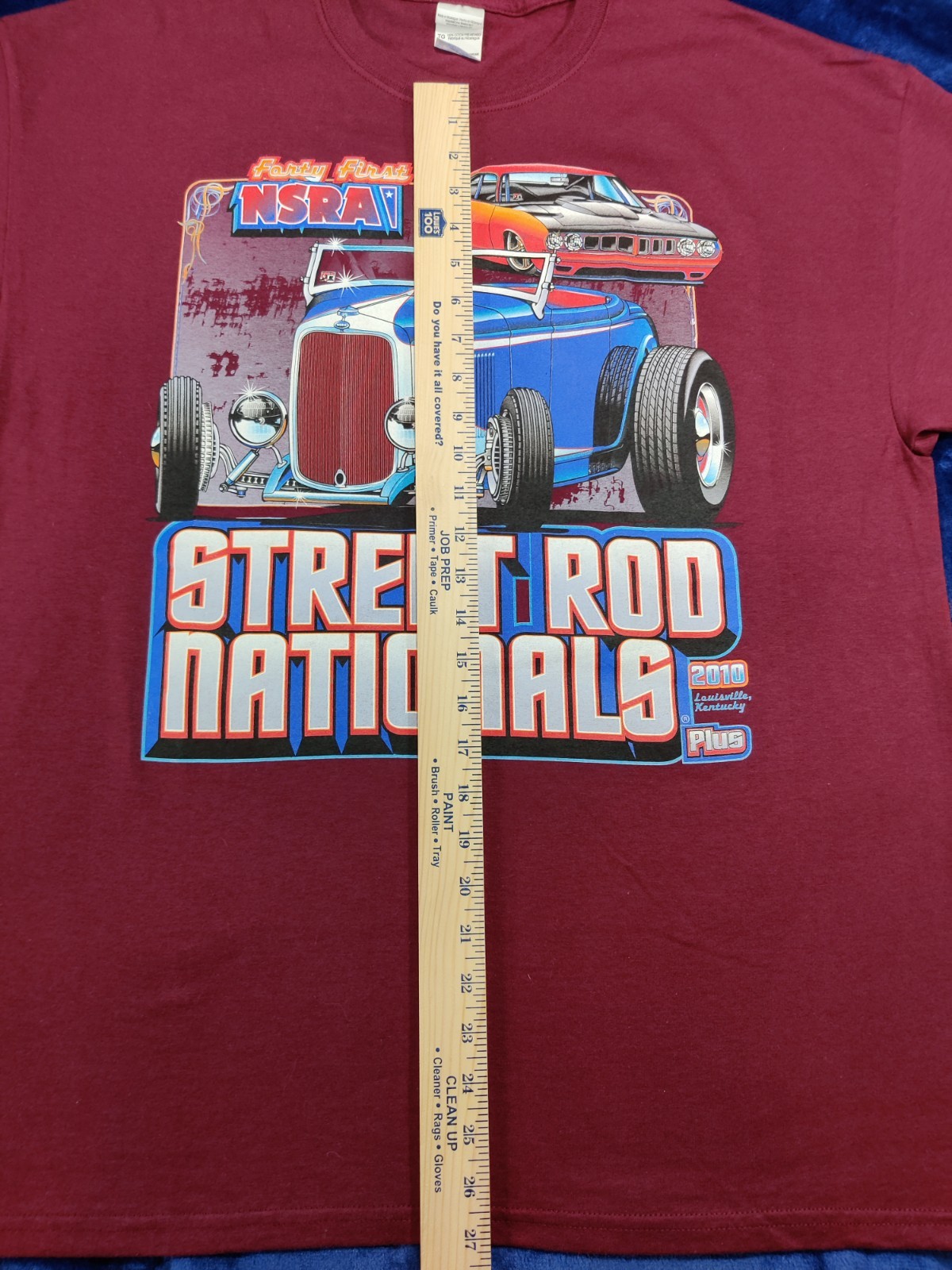 NSRA Street Rod Nationals 2010 Double Sided Burgundy XL NEW gallery