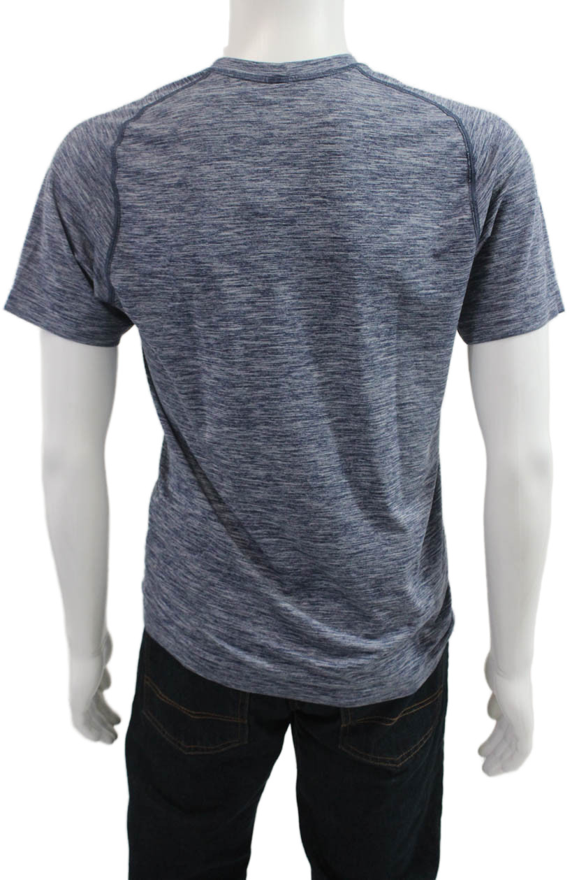 Lululemon Mens Blue Crew Neck Short Sleeve T-Shirt Nylon Blend Size S gallery
