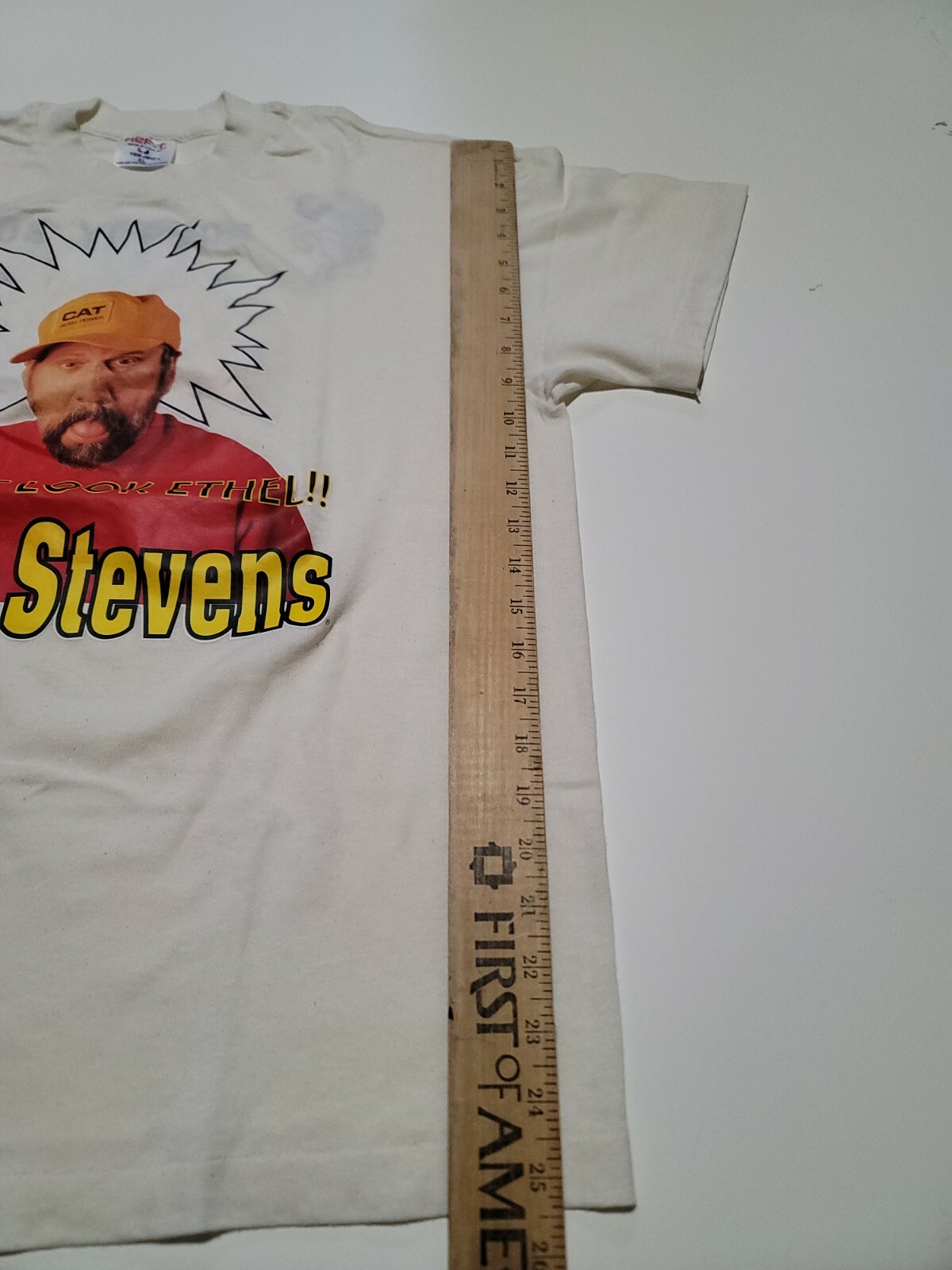 Vintage Ray Stevens The Streak HEFTY TEEJAYS Mens TShirt XL Dirty Cream USA Made gallery
