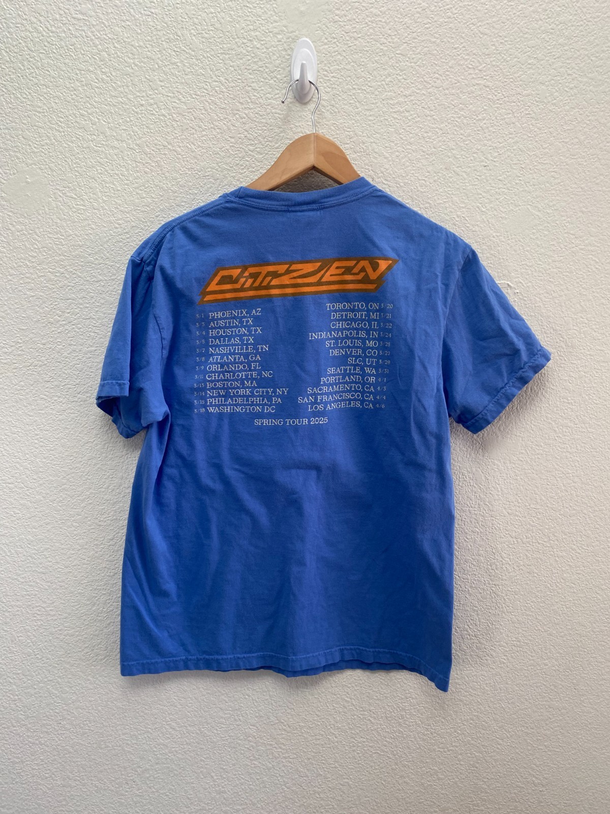 Citizen The Band CTZEN Spring Tour 2025 T-Shirt Large Comfort Colors Blue Color gallery