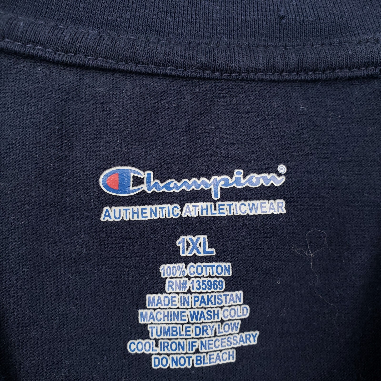 Champion T-Shirt Mens 1XL Blue Athleticwear Crew Neck Short Sleeves Cotton gallery