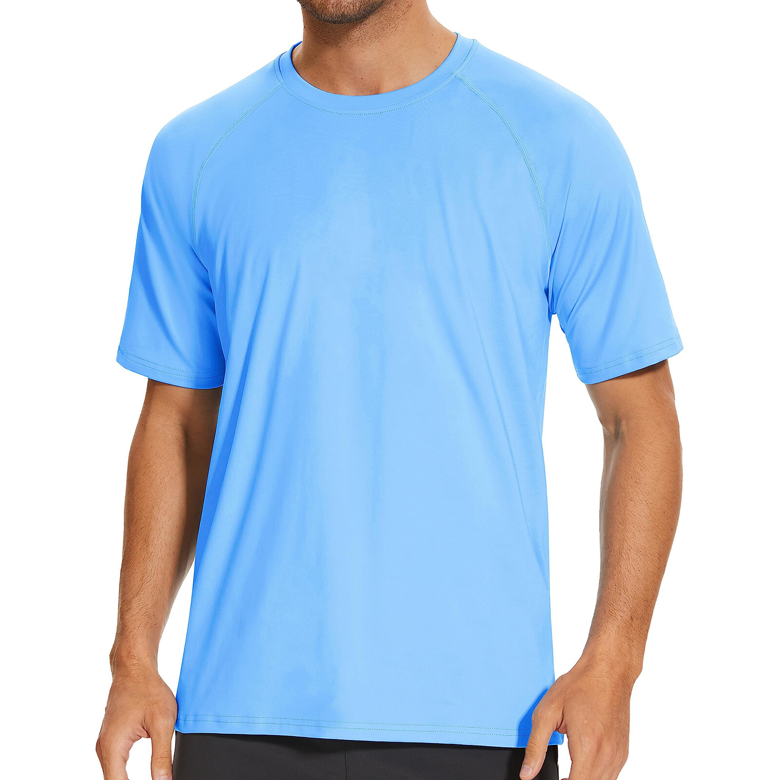 Mens UPF 50+ Short Sleeve Shirts Quick Dry Performance Hiking Rashguard Tee Tops gallery