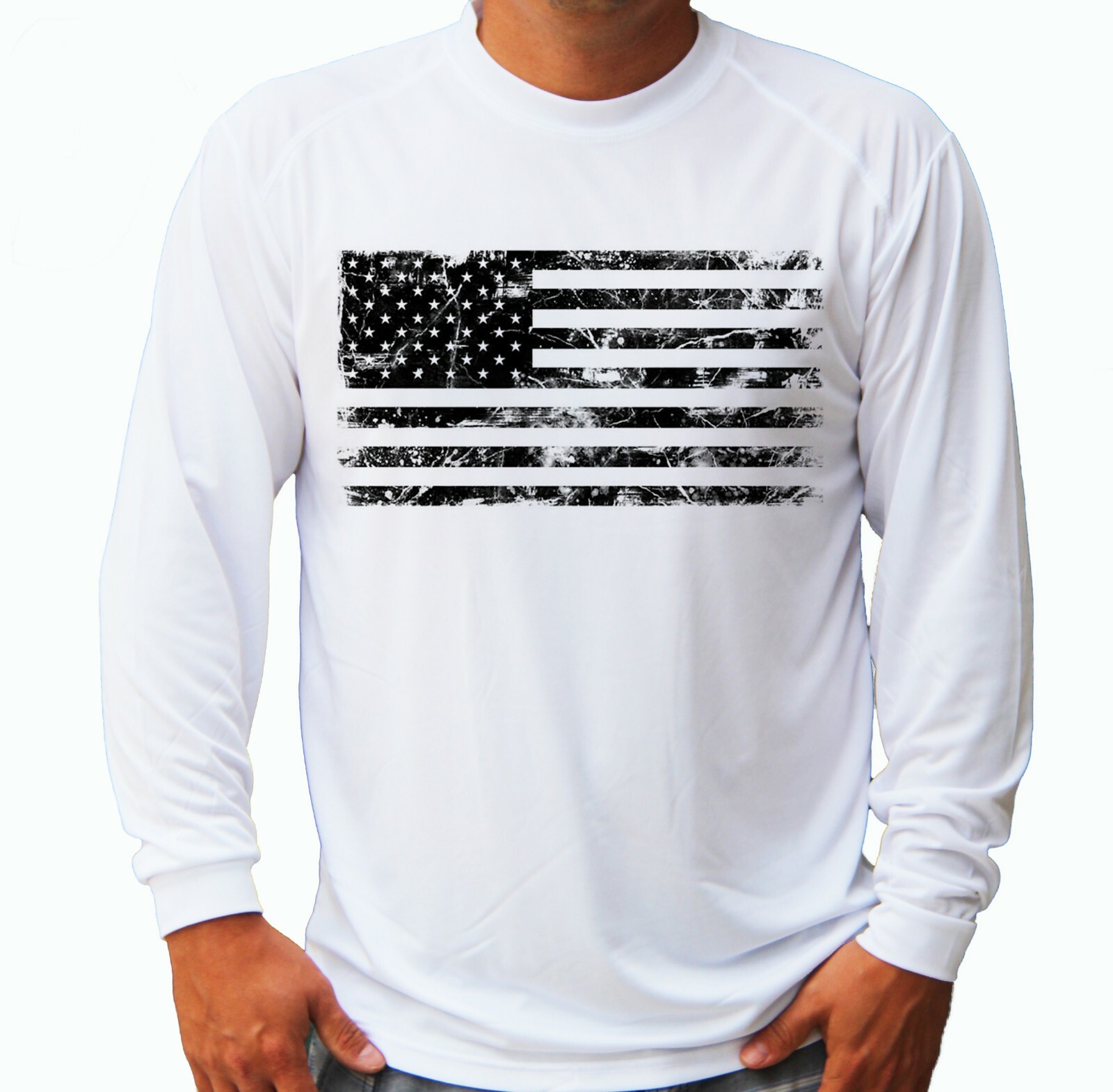 American Flag Fishing Boat Sport Long Sleeve UPF 30 T-Shirt Sun UV Protection gallery