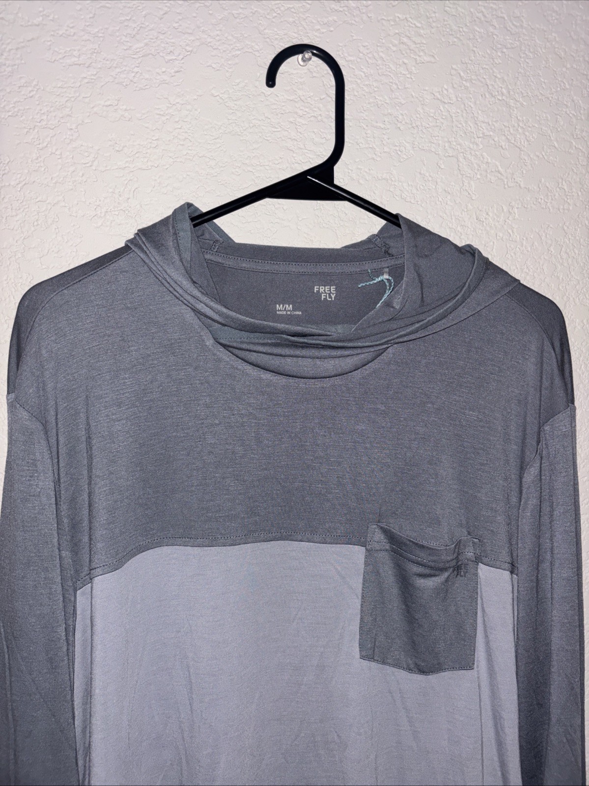 Free Fly Bamboo Hybrid Hoodie Mens Medium Slate Aspen Grey Sun UPF 50+ NWT gallery