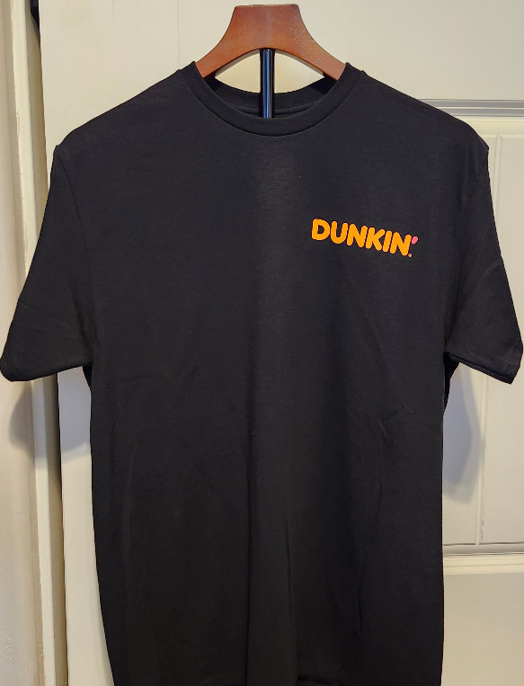 BRAND NEW DUNKIN' DONUTS UNIFORM DRINKS SHIRT W/NAME TAG - SIZE SMALL gallery