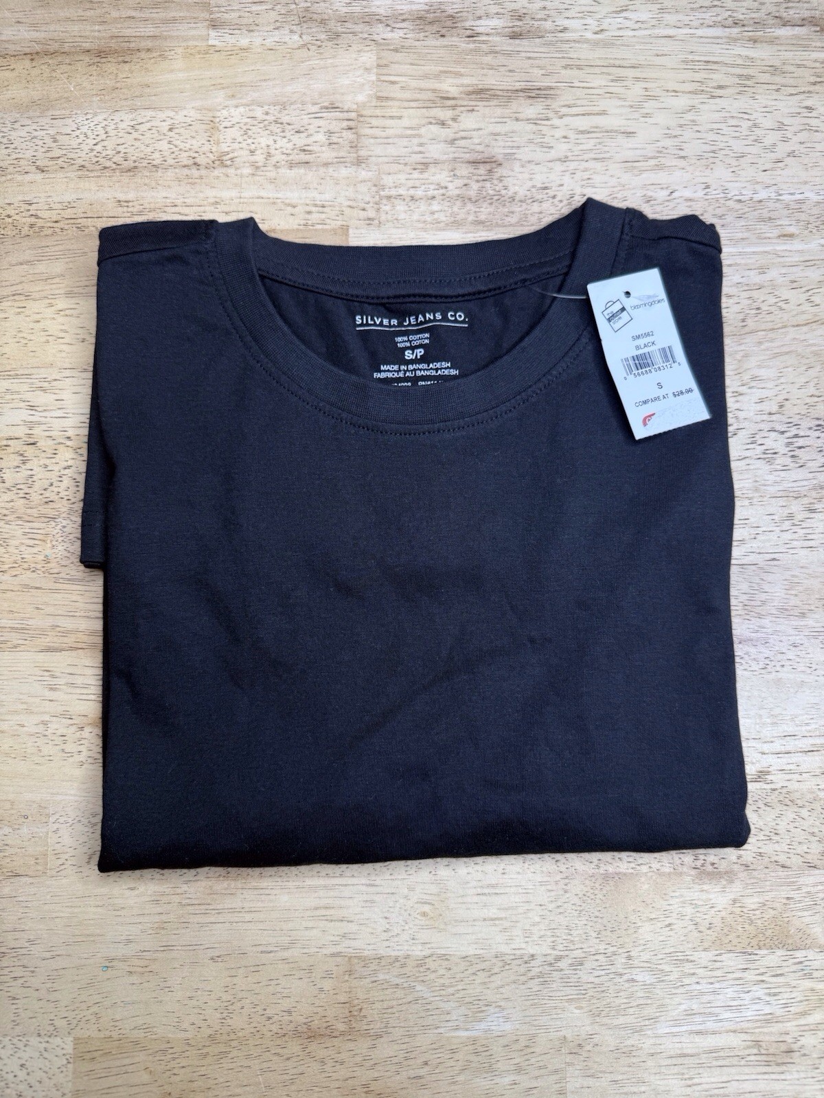 New Silver Jeans Co. Men’s Soft Jersey Short Sleeve Crew-Neck T-Shirt Black S