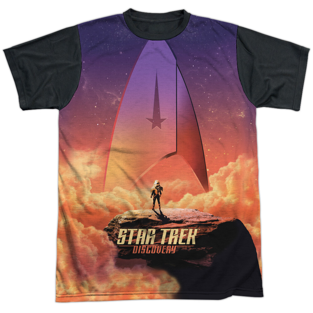 Star Trek Discovery Explore Adult Halloween Costume T Shirt (Black Back), S-3XL
