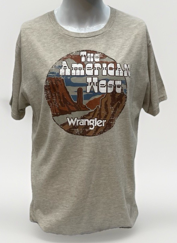 Wrangler Mens Graphic T Shirt Large L Beige The American West Desert Logo gallery