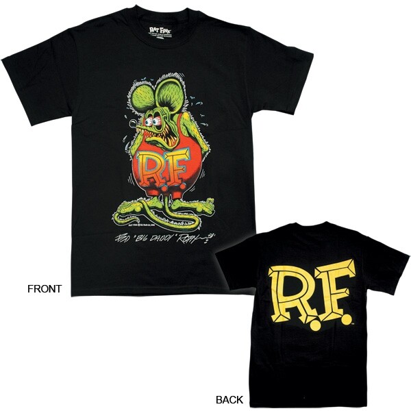 Classic Rat Fink T-Shirt 100% Black Cotton Chev Ford Mopar Street Rod Hot Rod gallery