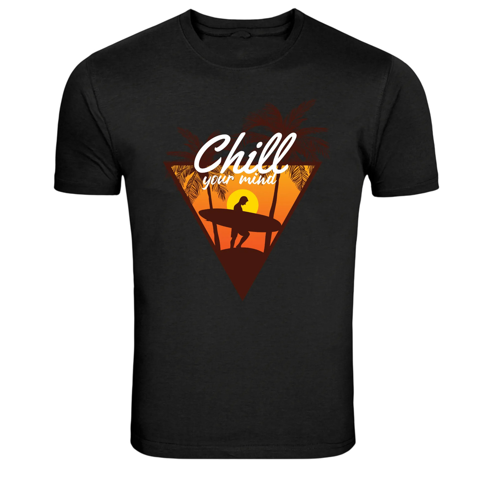 Chill Your Mind Surf Beach Sunset Graphic T-Shirt