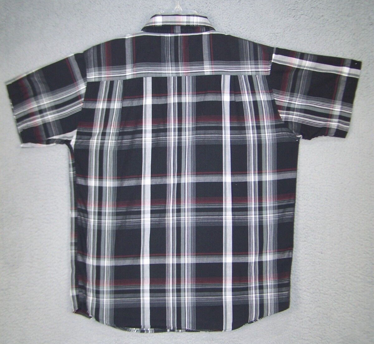 Beverly Hills Polo Club Shirt Adult Large Black Red Plaid Button Classic Men's L gallery
