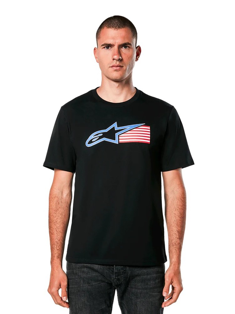 Alpinestars Men’s Racing USA CSF Short Sleeve Tee MX Motocross Logo Flag Tee