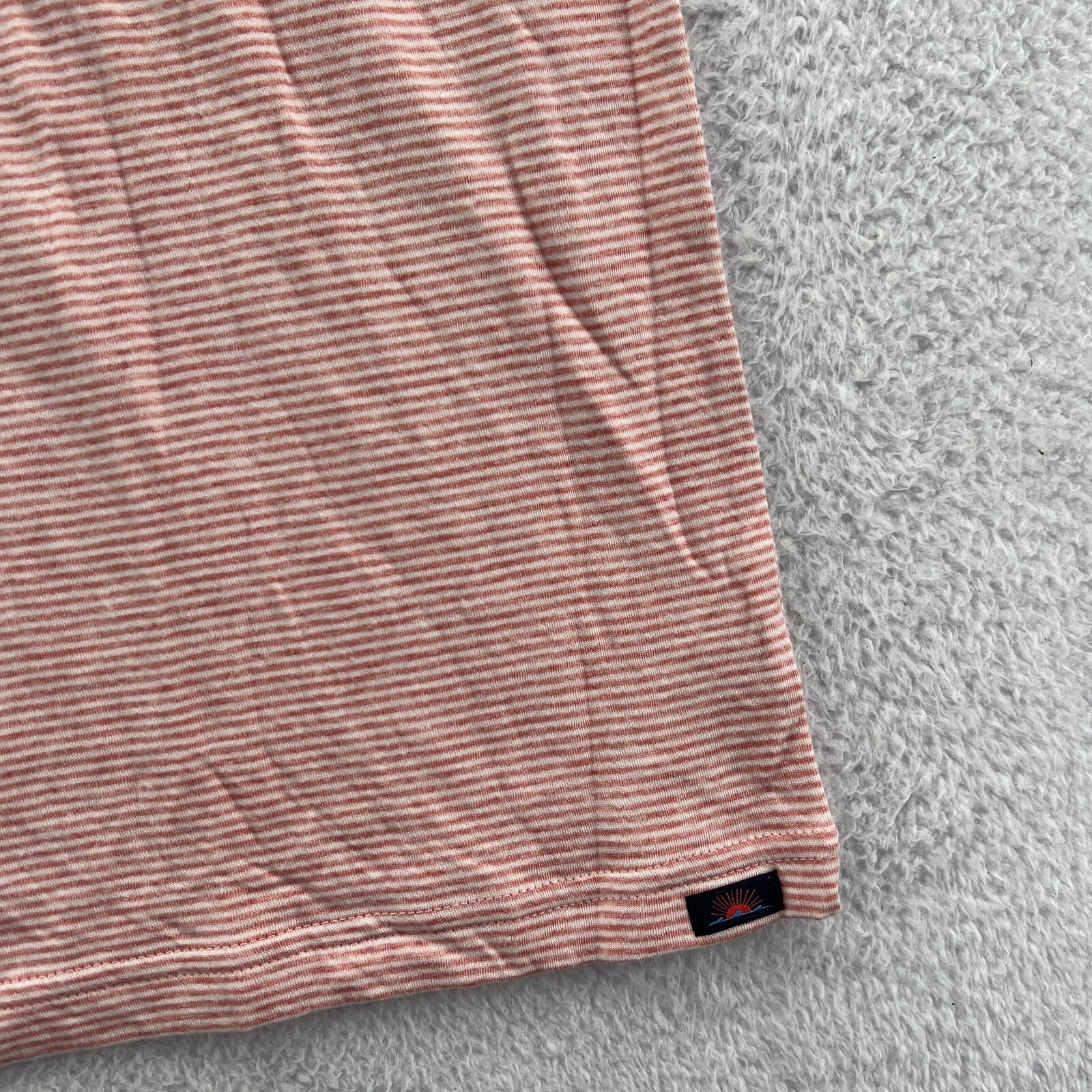 Faherty Striped Shirt Mens XL Orange Cloud Cotton Soft Short Sleeve Tee *A98 New gallery