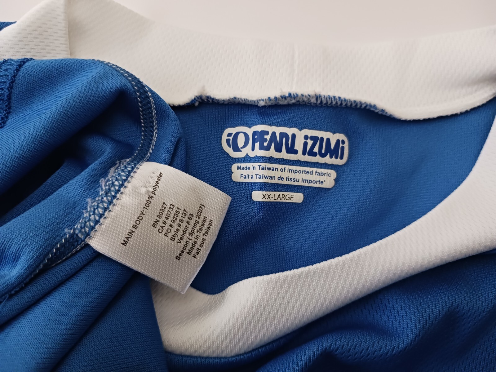 Pearl Izumi 52" Chest Mens XXL Blue Short Sleeve Crew Neck Shirt gallery