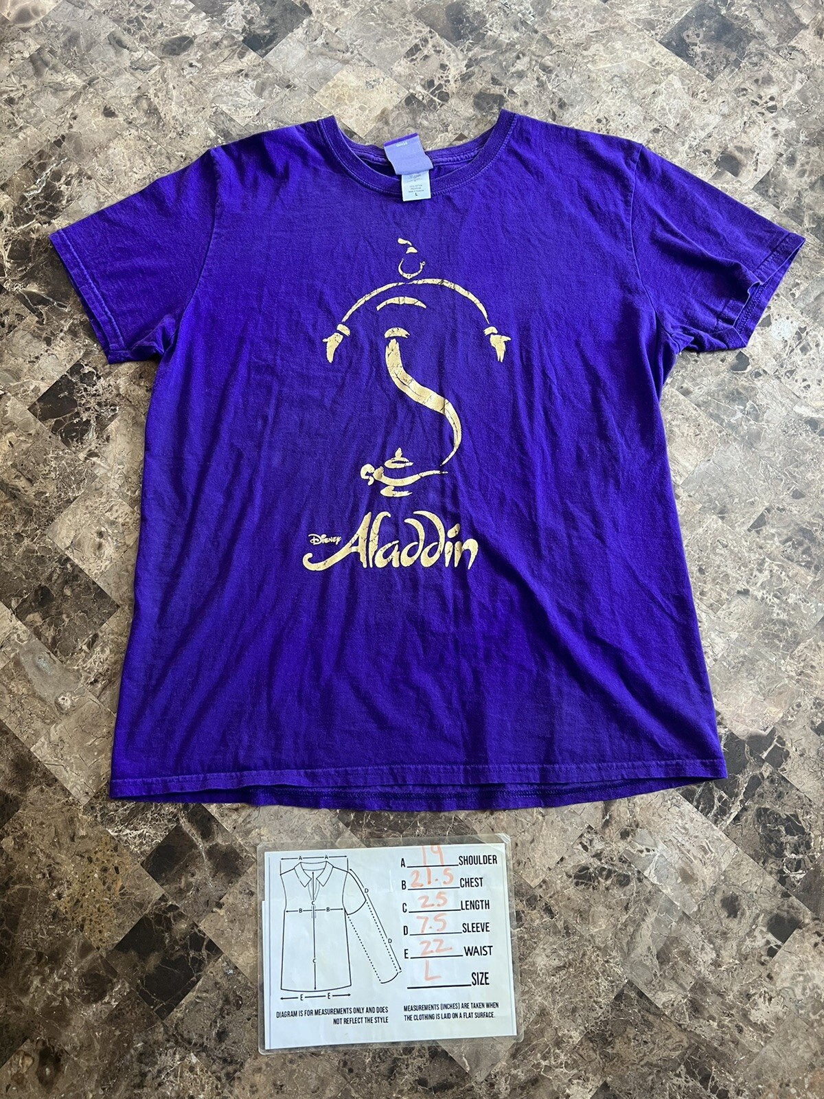 official Disney’s Aladdin Purple & Gold Logo T-shirt adult size Large gallery