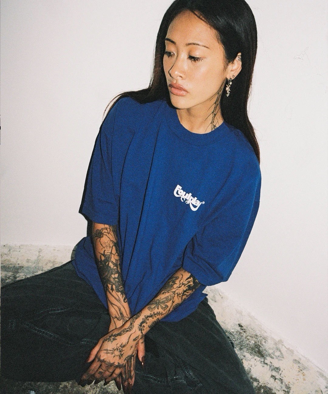 Foulplay Men's Size XL 2 HIT LOGO T-SHIRT ROYAL BLUE Support By Cloonee Hellbent gallery