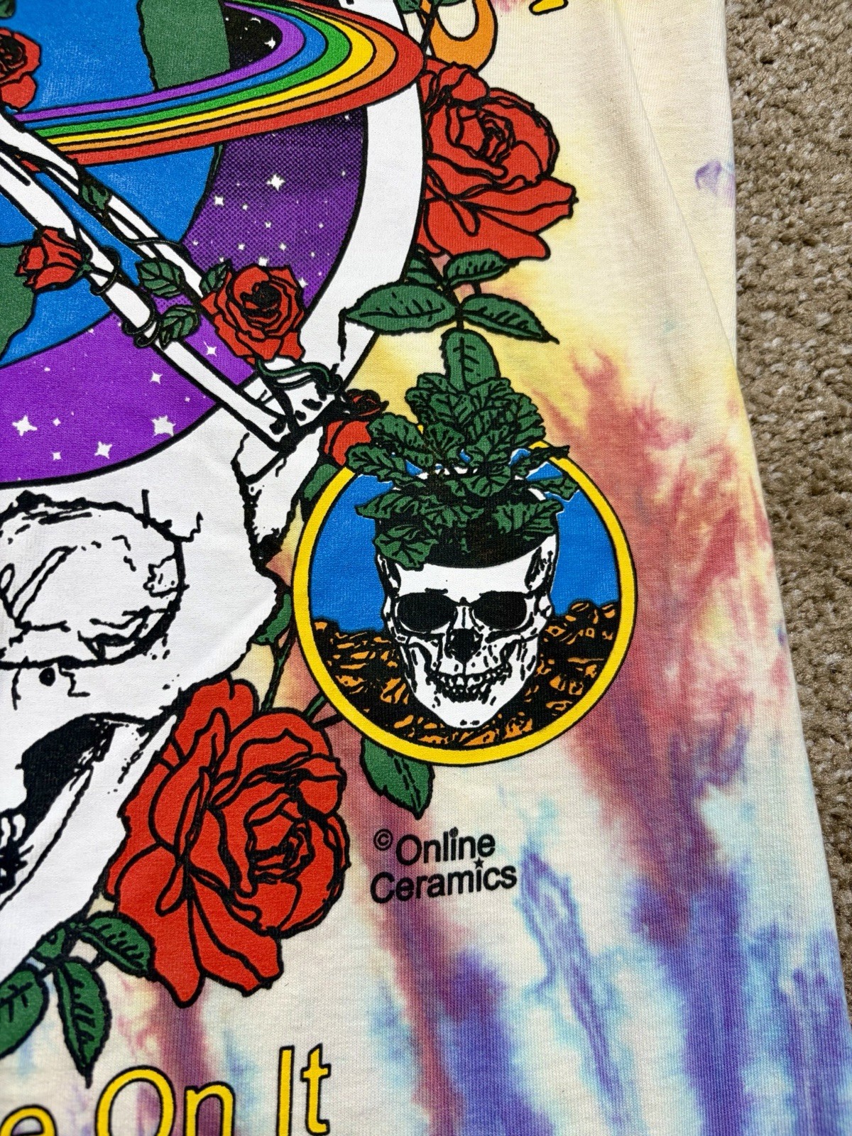 Online Ceramics “Love Is Real” Tye Dye Silk Screen T- Shirt Size S Excellent gallery