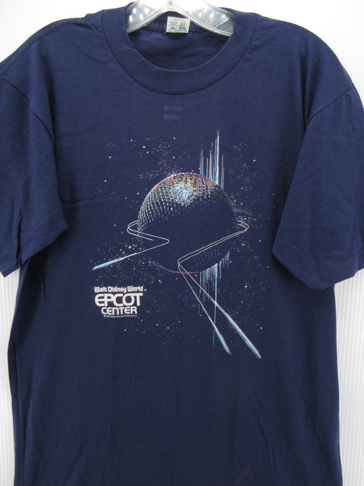 VTG Disney Shirt Men Large Blue Walt Disney World Epcot Center Spaceship 80s * gallery