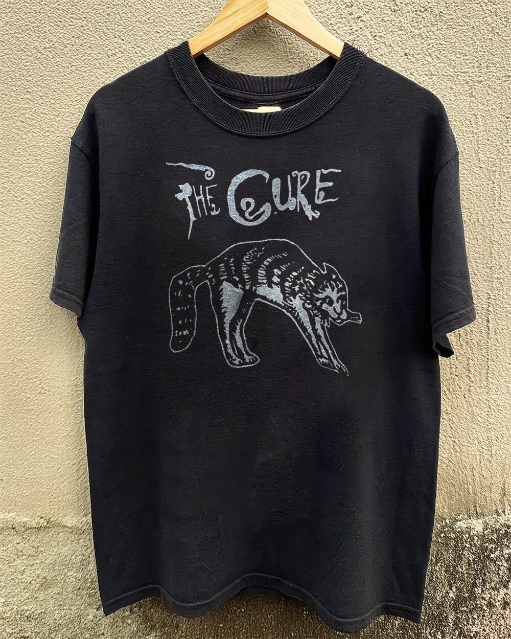 RARE! The Cure Rare Cat Artwork Vintage Unisex Black T-shirt Size S-5XL