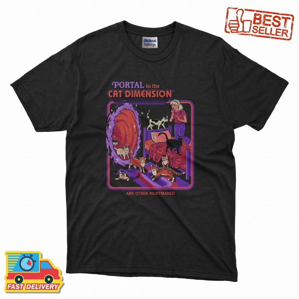 New The Cat Dimension Portal Welcome to the Feline Realm T-Shirt S-5XL