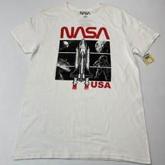 NASA Space Shuttle Astronaut USA Graphic T Shirt Men’s M Medium White