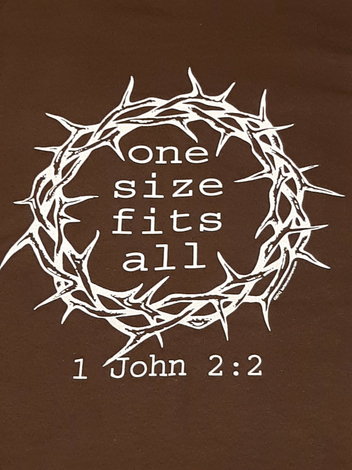 ONE SIZE FITS ALL CROWN OF THORNS JESUS DARK CHOCOLATE SHIRT SIZE XL gallery