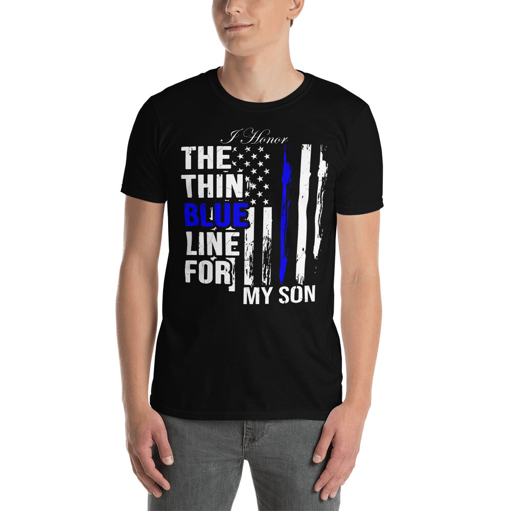I Honor The Thin Blue Line For My Son Cool Police American Flag Shirt