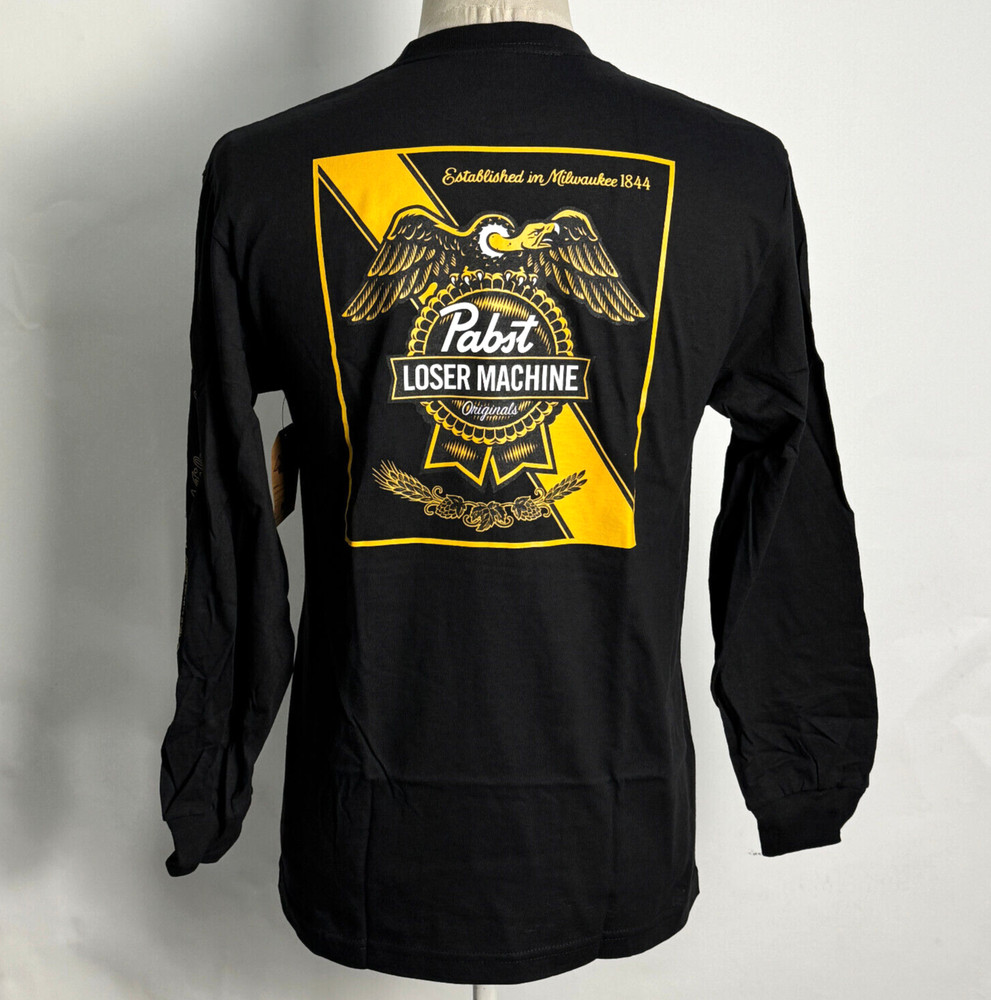 Loser Machine x Pabst Blue Ribbon Men’s LS T-Shirt Established II Black MED NWT