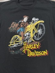 Vintage Harley Davidson Old Motorcycle Competition T-Shirt 1989 L Double Sided